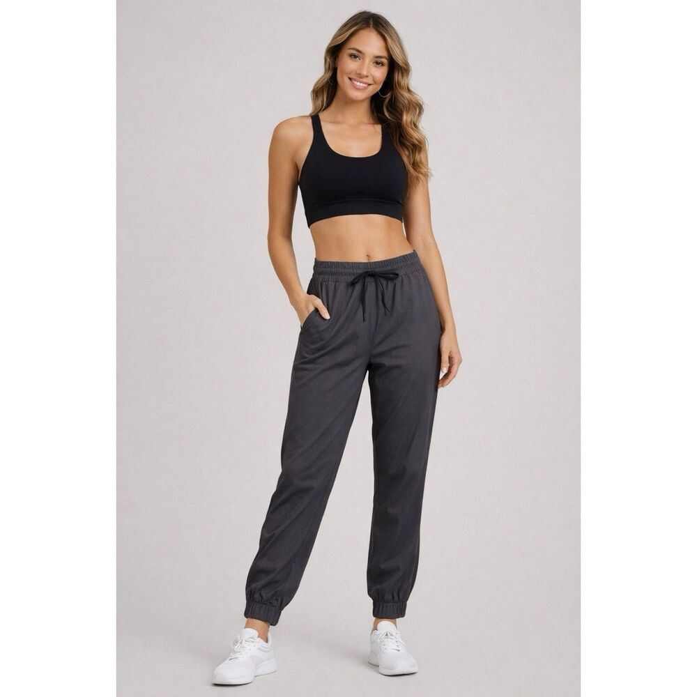 ZYIA Active Jogger Pants Size Large Black Drawstring Elastic Waist Athleisure
